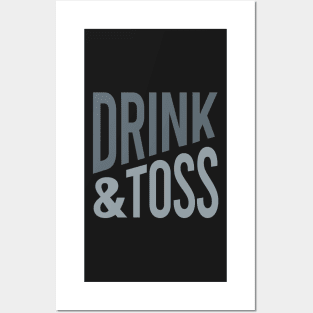 Cornhole Saying Drink & Toss Posters and Art